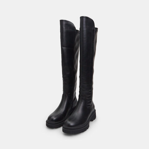 Bota de mujer con suela dentada, Negro Bota de mujer con suela dentada, Negro
